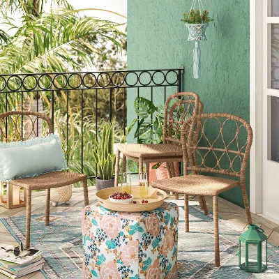 4pc Britanna Wicker Rattan Outdoor Patio Dining Chairs Arm Chairs Brown - Opalhouse™ 1 4pc Britanna Wicker Rattan Outdoor Patio Dining Chairs Arm Chairs Brown - Opalhouse™