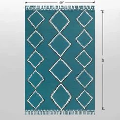 5' X 7' Soft Moroccan Tapestry With Double Knot Fringe Woven Outdoor Rug Teal - Opalhouse™ 7 5' X 7' Soft Moroccan Tapestry With Double Knot Fringe Woven Outdoor Rug Teal - Opalhouse™ -Opalhouse GUEST 59e527ba 7512 4b3c 92ea 0b2f51cfc486