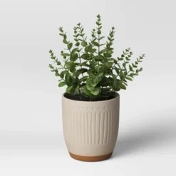 Textured Ceramic Planter Pots White - Opalhouse™