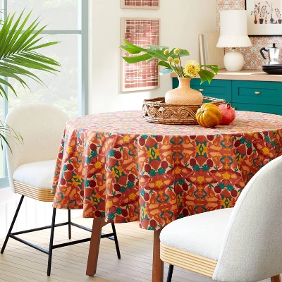 70" Cotton Calling In The Abundance Round Tablecloth With Tassels - Opalhouse™ Designed With Jungalow™ 1 70" Cotton Calling In The Abundance Round Tablecloth With Tassels - Opalhouse™ Designed With Jungalow™