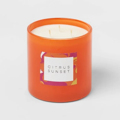 28oz Glass Citrus Sunset Candle Orange - Opalhouse™ 2 28oz Glass Citrus Sunset Candle Orange - Opalhouse™ - Image 2