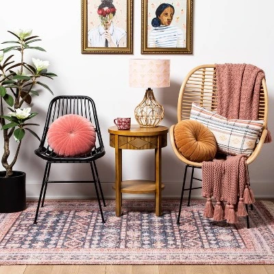 Quilted Velvet Round Throw Pillow - Opalhouse™ 1 Quilted Velvet Round Throw Pillow - Opalhouse™