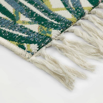 7'x10' Jungle Rectangular Woven Outdoor Area Rug Multicolor - Opalhouse™ 1 7'x10' Jungle Rectangular Woven Outdoor Area Rug Multicolor - Opalhouse™