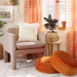 Olivia Round Pouf Rust - Opalhouseâ„¢ Designed With Jungalowâ„¢