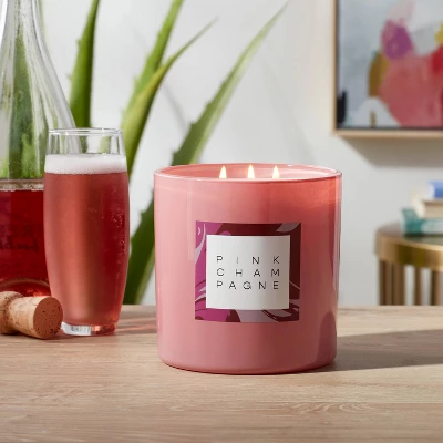 28oz Glass Champagne Candle Light Pink - Opalhouse™ 1 28oz Glass Champagne Candle Light Pink - Opalhouse™
