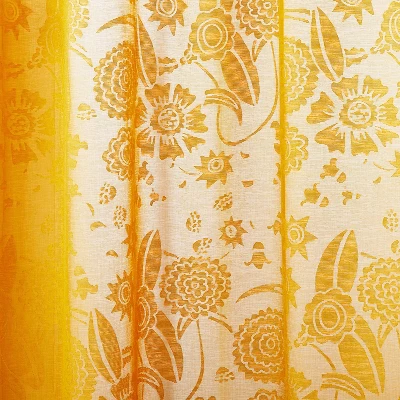 1pc Sheer Idris Printed Burnout Window Curtain Panel Gold - Opalhouse™ Designed With Jungalow™ 2 1pc Sheer Idris Printed Burnout Window Curtain Panel Gold - Opalhouse™ Designed With Jungalow™ - Image 2