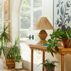 Faux Raffia Table Lamp Brown (Includes LED Light Bulb) - Opalhouseâ„¢ Designed With Jungalowâ„¢